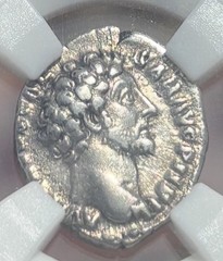 RARE TYPE VF, Marcus Aurelius AR Denarius