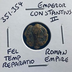 Ancient Roman Coin Battle Scene 351-354AD Emperor Constantius II Fel Temp Repara