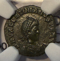 Valentinian I AE4 Nummus NGC XF Roman Empire AD 364-375 Rev Res Publica Chi-Rho