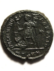 Constantius Victory captive star chi-rho Rare genuine Ancient Roman coin/Superb