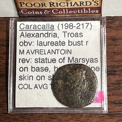Caracalla (198-217) Rare 25mm Bronze Alexandria, Troas. Statue Of Marsyas. R1392