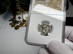ROMAN EMPIRE TIBERIUS “3rd of 12 CAESARS” DENARIUS “JESUS PENNY” NGC XF