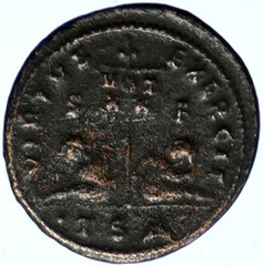 CRISPUS son of CONSTANTINE the GREAT 320AD Ancient Roman Coin Vexillum i102667