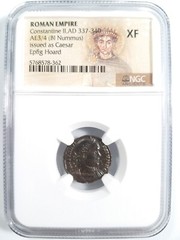 Constantine II Roman Empire BI Nummus AE3/4 NGC XF Ancient Epfig Hoard Pedigree
