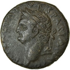 [#891116] Coin, Seleucis and Pieria, Vespasian, As, 69-79, Antioch, Rare, EF