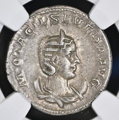 EMPIRE Otacilia Severa Wife of Philip Arab & Juno NGC XF Ancient Roman Coin D635