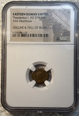 Roman Empire AD 379 -395 Theodosius I, Decline & Fall Of Rome AE Nummus NGC Cert