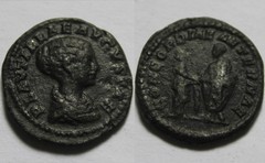 Rare genuine ancient Roman coin Limes denarius PLAUTILLA Caracalla Military mint