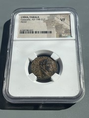Roman Provincial Caracalla AE22 Lydia Tabala NGC VF RARE, Very Rare certified!