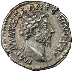Marcus Aurelius Silver Coin – AR denarius (17mm, 1h). NGC Choice VF. Rome
