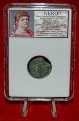 Ancient Judaean Coin Of NERO Bronze Prutah Jerusalem Mint 58-59AD Wreath Palm