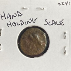 2000 Year Old Ancient Roman Coin 41-54AD Claudius I Quadrans Hand Holding Scale