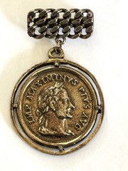Vintage Pin made from Roman Coin “IMP. MAXIMINYS PIUS AVG” From 235 to238 AD