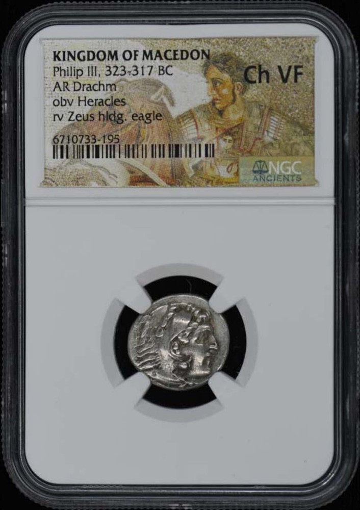 Philip III, 323-317 BC KINGDOM OF MACEDON AR Drachm NGC VF30