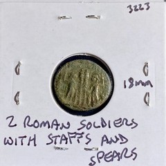 Constantine The Great Roman Coin 330-336AD 2 Soldiers Gloria Exercitas Genuine