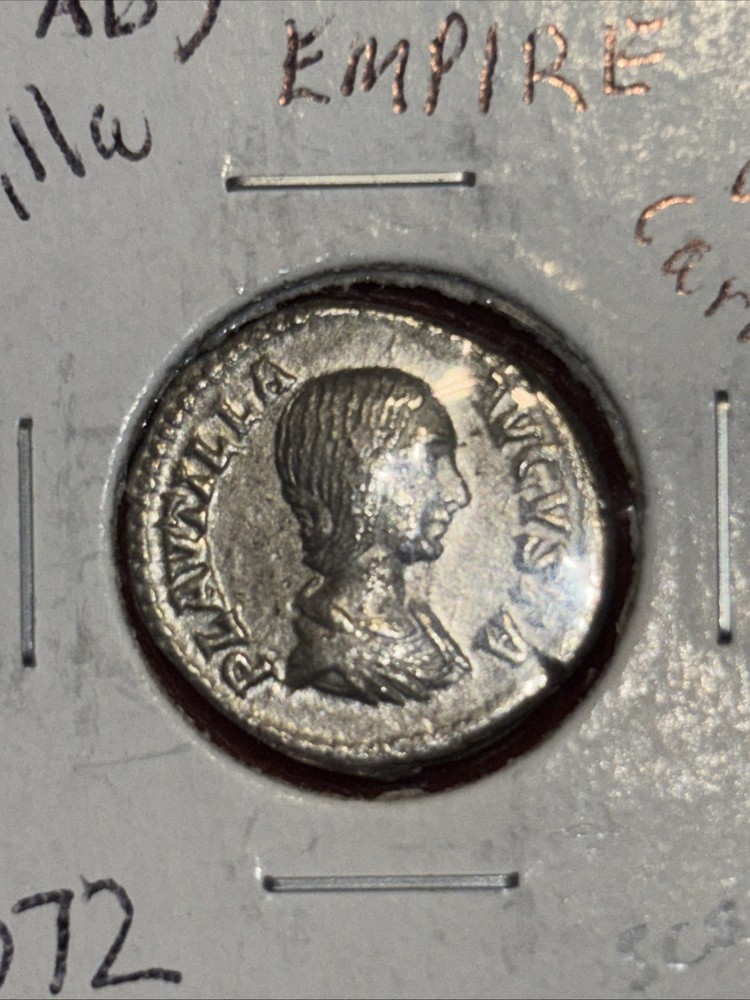 Plautilla, wife of Caracalla (AD 202-205) Roman AR silver denarius coin