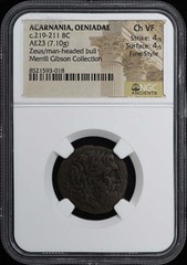 c.219-211 BC ACARNANIA, OENIADAE AE23 NGC VF30