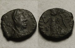 Rare original ancient coin JOHANNES 423-425 AD Victory wreath Chi-rho cross