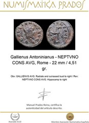Gallienus Antoninianus – NEPTVNO CONS AVG, Rome – 22 mm / 4,51 gr.