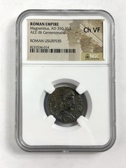Roman AE Magnentius AD 350-353 NGC Ch VF Certified Ancient Roman Bronze Coin