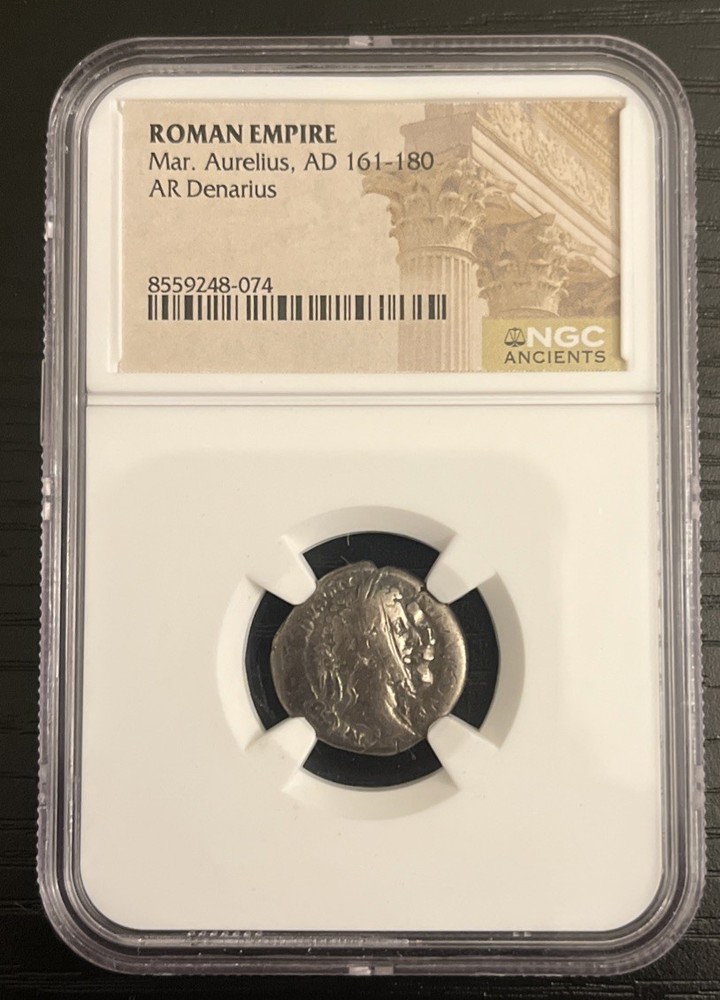 Roman Empire Marcus Aurelius, AD 161-180 AR Denarius NGC Coin