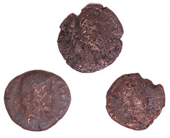 Lot of 3 Authentic Ancient Roman Bronze Nummus Coins (3rd – 4th Century AD)