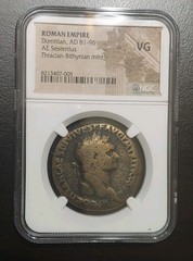 Domitian AE Sestertius AD 81-96 Pax as Caesar NGC VG Thracian-Bithynian Mint
