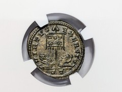 Licinius I Roman Empire AE3 Nummus NGC MS Ancient Victory Two Captives Slaves