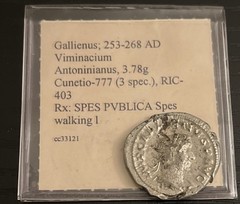 Roman Empire Gallienus Ad 253-268 Billon Antoninianus Coin (23mm, 3.8 grams)