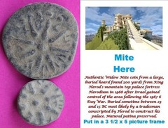 ORIGINAL Desert Patina 2 Widows Mites Herods Hoard Holy Land Artifact COA A02