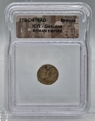 27BC-476AD Roman Empire Bronze Coin ICG Genuine Authenticated Certified Slab