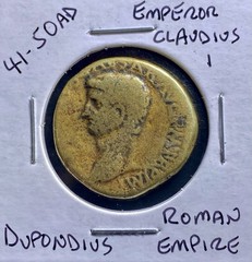 Roman Coin 41AD-50AD Emperor Claudius I Ceres Seated Dupondius Nice Detail