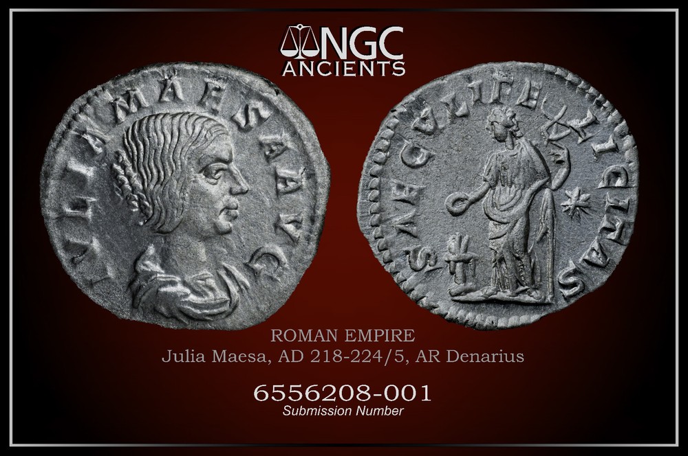 Julija Maesa NGC Ch XF ROMAN COINS AD 218-224/5 AR Denarius A936