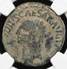 Claudius 41-54 AD, AE As Bronze RARE SC Coin Ancient Roman Empire, Authentic NGC