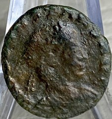 Ancient Roman Coin 342-348 AD Constantius II Authentic Emperor Leaning on Column