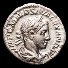 *Lucernae* Severus Alexander Denarius P M TR P II COS P P, Salus Rome 233 AD