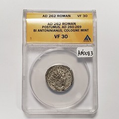 AD 262 Roman Postumus Bi Antoninianus Cologne Mint – ANACS VF 30 – AN0083