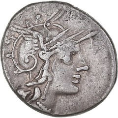 [#1066432] Coin, M. Tullius, Denarius, 120 BC, Rome, EF(40-45), Silver, Crawford