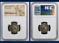 Emperor Nero Alexandria Egypt Roman Tetradrachm 54AD-68AD NGC Graded Fine
