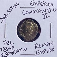 Roman Battle Scene Genuine Ancient Roman Coin 342-348 AD Constantius II Oblivion