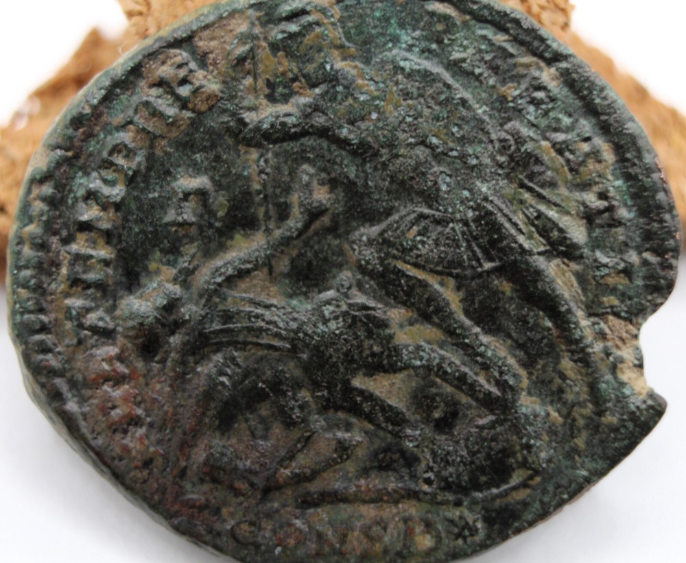 Roman Imperial | Constantius II |AE Centenionalis | Legionary Spearing Barbarian