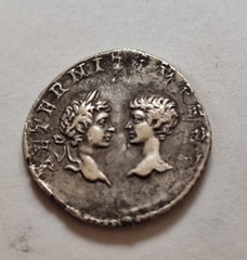 Roman Silver Denarius JULIA DOMMNA DENAR (193-217AD) REVERS CARACALA &GETA