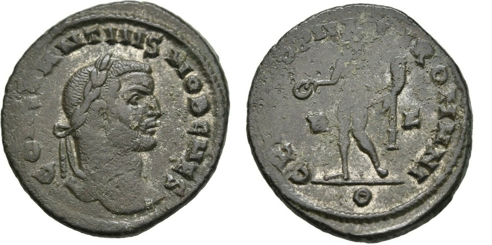 Ancient Rome AD 297-298 CONSTANTIUS Chlorus Large FOLLIS Genius RARE officina Θ