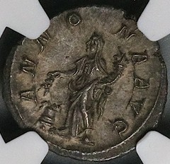 226 NGC Ch VF Severus Alexander Denarius Roman Empire Annona Grain (26041603C)