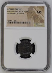 307-337 AD Roman Empire BI Reduced Nummus Constantine I NGC MS