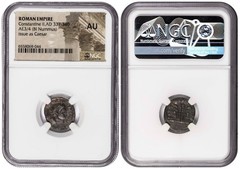 p-650327 Roman Empire. Constantine II, AD 337-340. Æ Nummus, Soldiers NGC AU