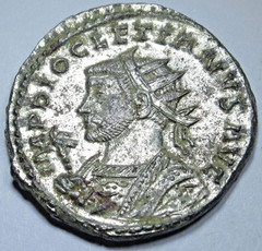 290-292 AD Ancient Roman Diocletian Antoninianus Lugdunum XF-AU Genuine Coin