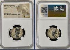 Roman Emperor Antoninus Pius & Tyche Ancient Coin 138-161AD NGC Genuine