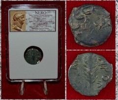 Ancient Judaean Coin Of NERO Bronze Prutah Jerusalem Mint 58-59AD