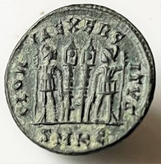 Roman Imperial Coin, Constantine II. 306-337AD. Nummus AE 18mm 3gr VF Rare